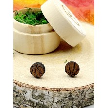 Kolczyki drewniane Piłka Nożna