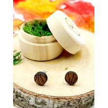 Kolczyki drewniane Koszykówka