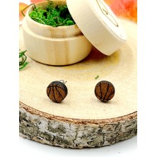 Kolczyki drewniane Koszykówka