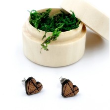 Kolczyki drewniane Serce 2