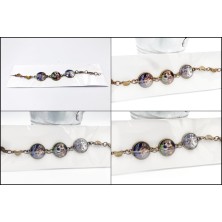 Bransoletka personalizowana 3 zdjęcia 16mm złota