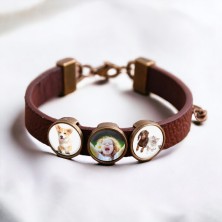 Bransoletka 3 zdjęcia - brązowa