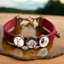 Bransoletka 3 zdjęcia - czerwona