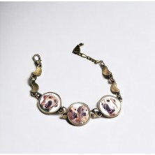 Bransoletka personalizowana 3 zdjęcia 16mm złota