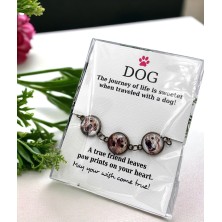 Bransoletka personalizowana 3 zdjęcia 16mm złota