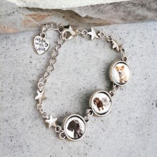 Bransoletka personalizowana 3 zdjęcia 12mm srebrna