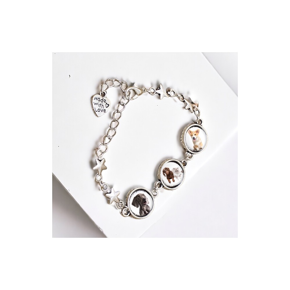 Bransoletka personalizowana 3 zdjęcia 12mm srebrna