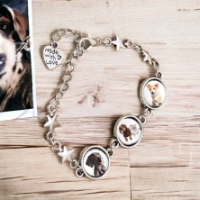 Bransoletka personalizowana 3 zdjęcia 12mm srebrna