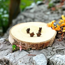 Kolczyki Liski drewniane