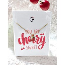 Naszyjnik Cherry Wiśnia z karnecikiem