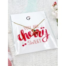 Naszyjnik Cherry Wiśnia z karnecikiem