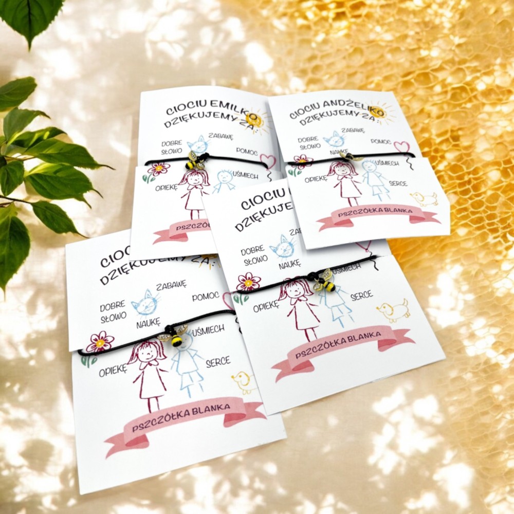 Bransoletka z karnecikiem prezentowym Pszczółka