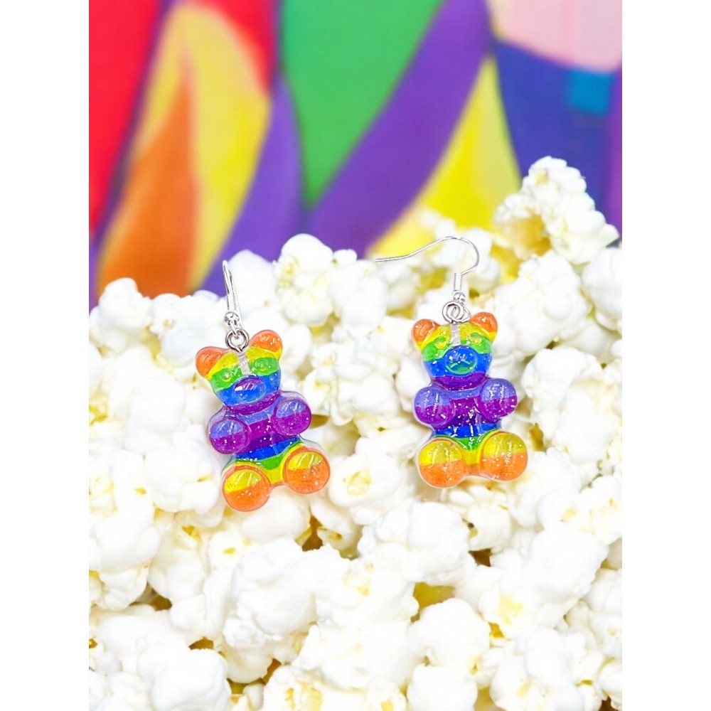 Kolczyki Haribo tęczowy