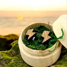 Kolczyki błyskawica piorun drewniane