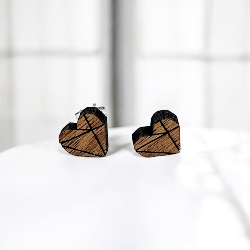 Kolczyki drewniane Serce 2