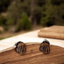 Kolczyki drewniane Kufel Piwa