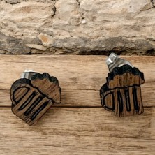 Kolczyki drewniane Kufel Piwa