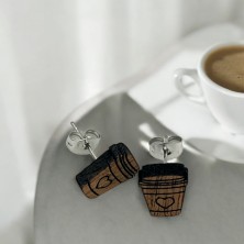 Kolczyki drewniane Kawa Latte