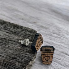 Kolczyki drewniane Kawa Latte