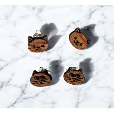 Kolczyki drewniane Kot Kotek