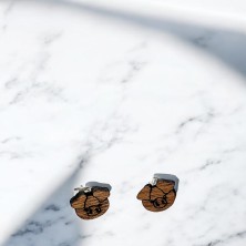 Kolczyki świnka drewniane