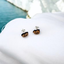 Kolczyki świnka drewniane