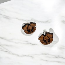 Kolczyki świnka drewniane