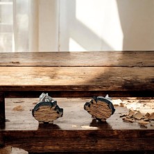 Kolczyki świnka drewniane