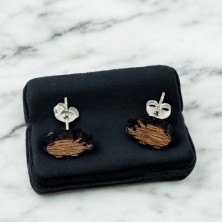 Kolczyki świnka drewniane