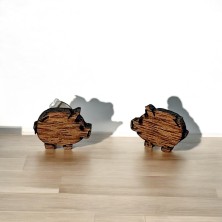 Kolczyki świnka drewniane