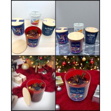 Świeca personalizowana w szkle z bambusową pokrywką 270ml