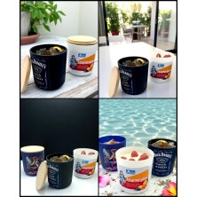 Świeca personalizowana w szkle z bambusową pokrywką 270ml