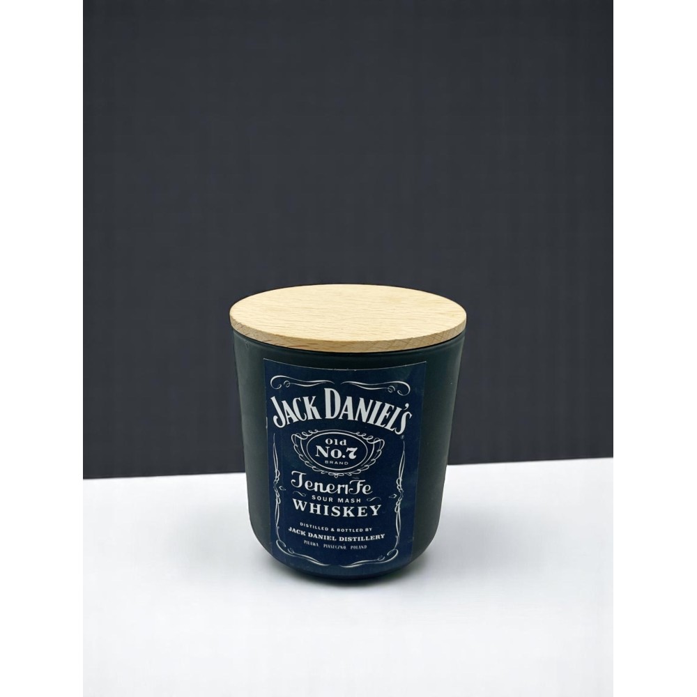 Świeca personalizowana w szkle z bambusową pokrywką 270ml