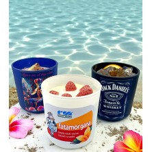 Świeca personalizowana w szkle z bambusową pokrywką 270ml