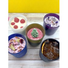 Świeca personalizowana w szkle z bambusową pokrywką 270ml