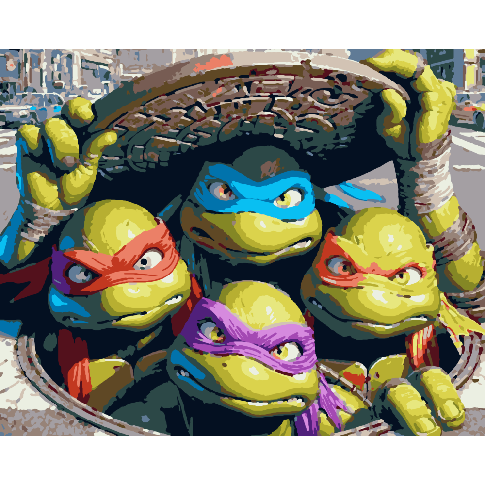Malowanie po numerach - Żółwie Ninja