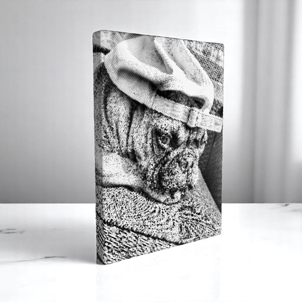 Kropkowanie dotting obraz ze zdjęcia czarno-biały