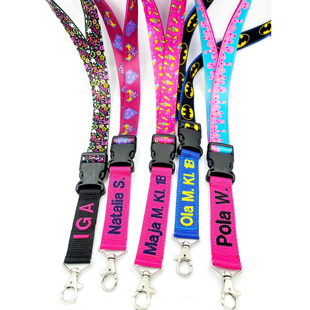 Smycz na szyję do telefonu z haftem