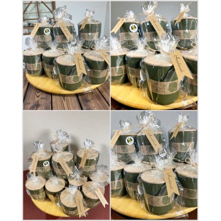 Świeca personalizowana w szkle z bambusową pokrywką 270ml