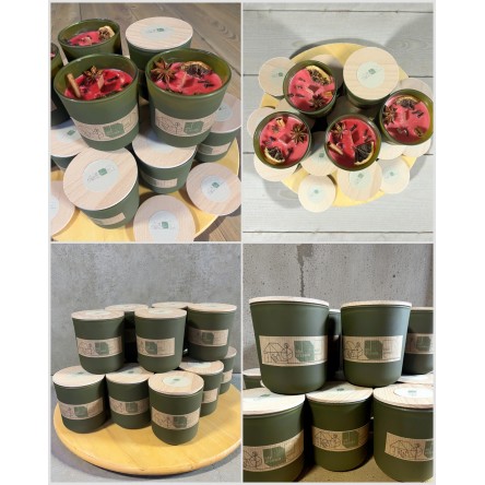 Świeca personalizowana w szkle z bambusową pokrywką 270ml