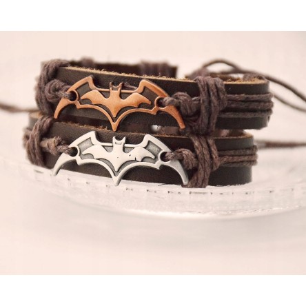 Bransoletka skórzana BATMAN Marvel unisex złota