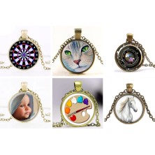 Naszyjnik 30mm personalizowany złoto antyczne