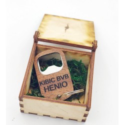 Brelok otwieracz drewniany z grawerem