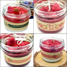 Świeca TRUSKAWKOWA w słoiku