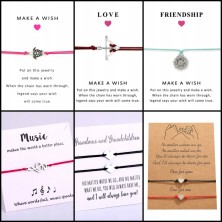 Bransoletka 2szt dla par serce srebrne kartonik