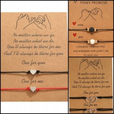 Bransoletka 2szt dla par serce srebrne kartonik