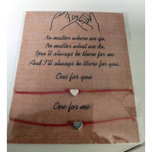 Bransoletka 2szt dla par serce srebrne kartonik