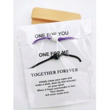 Bransoletka 2szt dla par z koralikami i kartonikiem personalizowanym