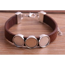 Bransoletka 3 zdjęcia - brązowa