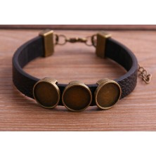 Bransoletka 3 zdjęcia - czarna